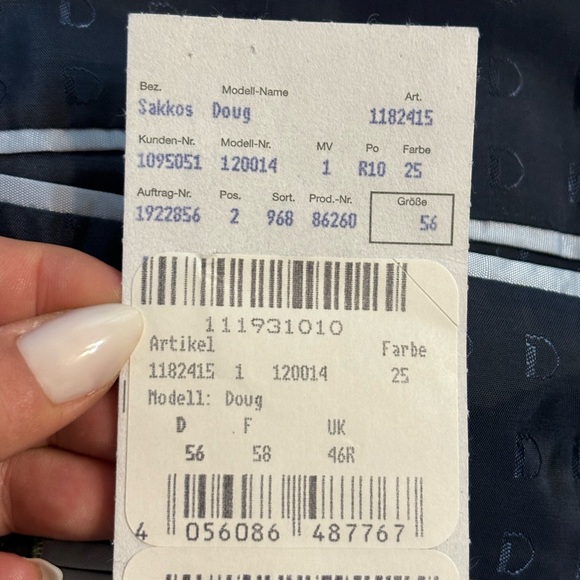 DIGEL Doug Blazer Linen Wool Blend Checked Blazer, Luxury Germany Designer - Picture 10 of 16